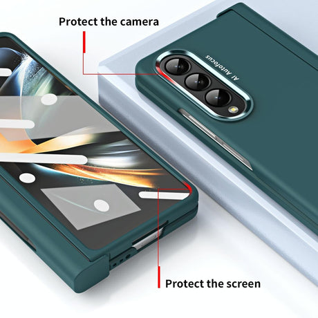 For Samsung Galaxy Z Fold4 5G Samsung Fold 4 Hinge Flip Case - Two Tone Contact Lens - Transparent
