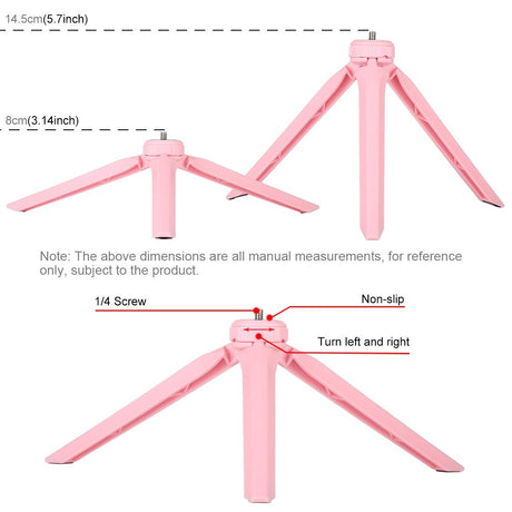 6.2 Led Ring Light With Usb 3 Modes Dimmable Cold Shoe Tripod Mount - Pink