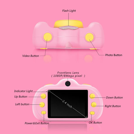 8Mp Dual-Lens Children Camera With 2.4 Screen Supports 32Gb Tf Card
