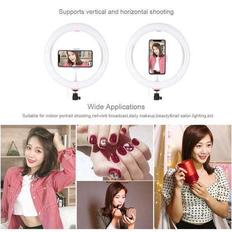 26Cm Usb 3 Modes Dimmable Led Ring Light With Phone Clamp