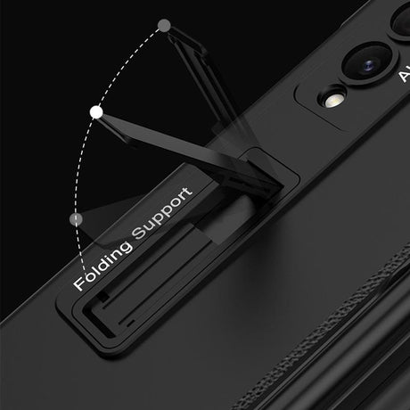 For Samsung Galaxy Z Fold4 5G Foldable Magnetic Flip Case With Holder & Pen Slot - Gkk - Green