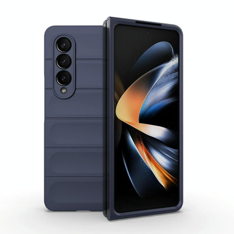 Foldable Shockproof Phone Case with Magic Shield - Slim Design - Dark Blue