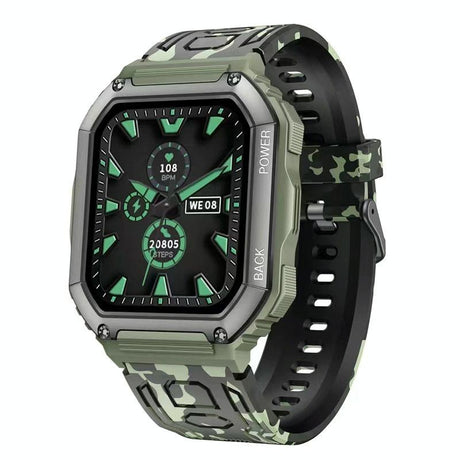 Waterproof Pedometer Sport Smart Watch Support Heart Rate / Blood Pressure Monitoring / Bt Calling - Green