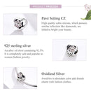 925 Sterling Silver Pet Paw Print Beaded Bracelet - Rose Gold