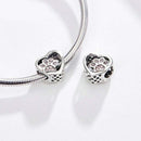 925 Sterling Silver Pet Paw Print Beaded Bracelet - Rose Gold