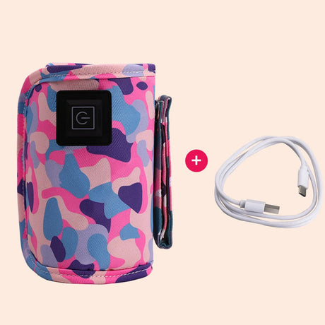Temperature Insulated Milk Baby Bottle Warmer- Usb Plugged-in - Pink