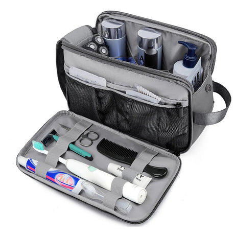 Vibe Geeks Water Resistant Travel Toiletry Organizer Bag - Grey