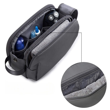 Vibe Geeks Water Resistant Travel Toiletry Organizer Bag - Grey