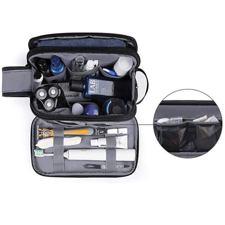 Vibe Geeks Water Resistant Travel Toiletry Organizer Bag - Grey