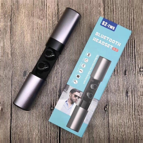 Wireless Tws Bluetooth V5.0 Earphones with Drawer Type S2 Design - Grey
