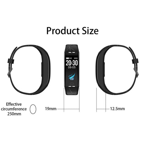 Smart Bracelet With Heart Rate Monitor And Call Reminder - Waterproof - Blue