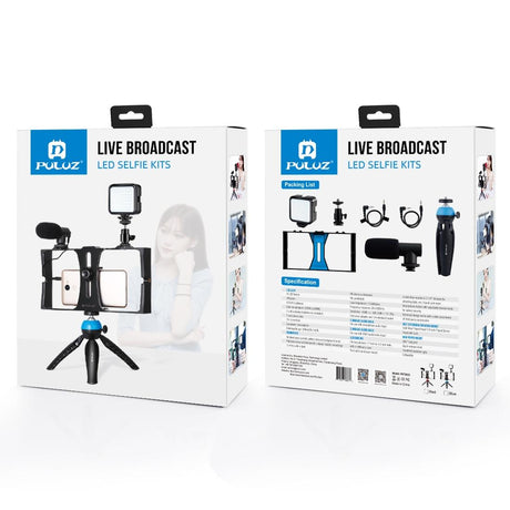 Vlogging Live Broadcast Kit With Led Fill Light Microphone Tripod Mount & Cold Shoe Head
