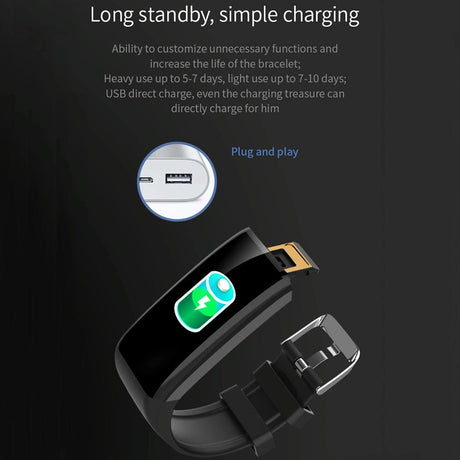 Waterproof Touch Screen Smartwatch - Ipx67 - Blue