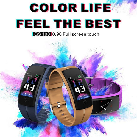 Waterproof Tft Smart Bracelet With Call / Heart / Sleep / Sedentary / Bp Monitoring - Blue