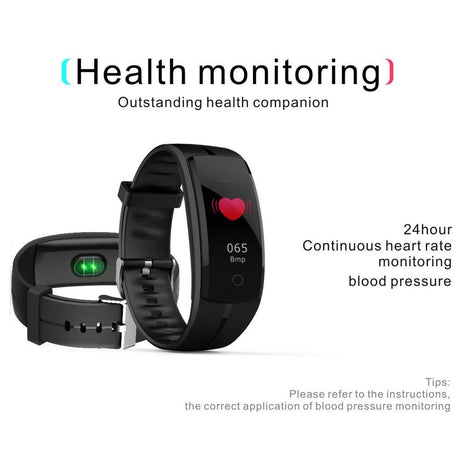 Waterproof Tft Smart Bracelet With Call / Heart / Sleep / Sedentary / Bp Monitoring - Blue