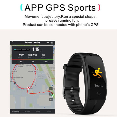 Waterproof Tft Smart Bracelet With Call / Heart / Sleep / Sedentary / Bp Monitoring - Blue
