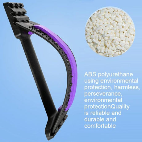 Back Pain Relief Device Lumbar Traction Stretcher - Black Purple