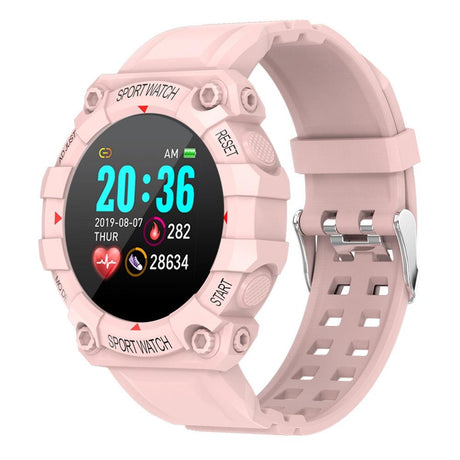 1.3 Inch Colour Round Screen Sport Smart Watch Support Heart Rate / Multi-Sports Mode - Red
