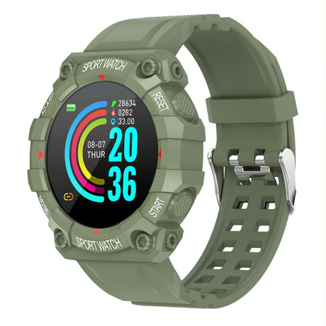 1.3 Inch Colour Round Screen Sport Smart Watch Support Heart Rate / Multi-Sports Mode - Red