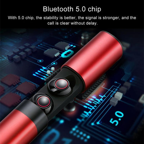 Wireless Tws Bluetooth V5.0 Earphones with Drawer Type S2 Design - Red