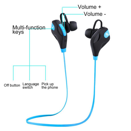 Wireless Bluetooth Earphones with Mic & Control - M8 - Red
