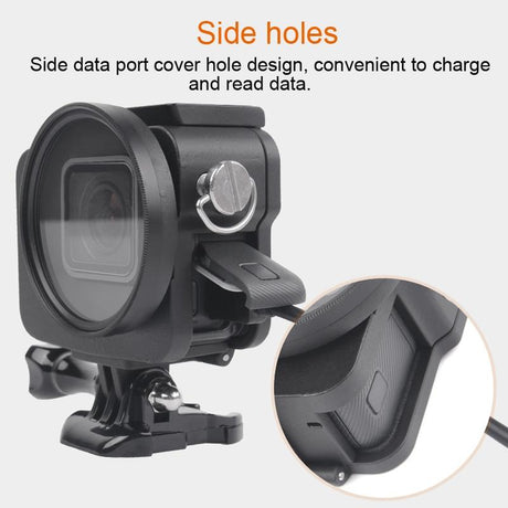 Aluminum Protective Cage With Insurance Frame And 52Mm Uv Lens For Gopro Hero7 / 6 / 5
