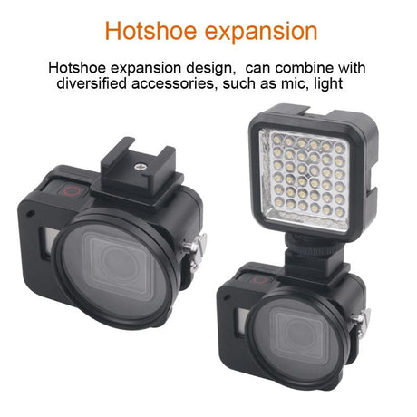 Aluminum Protective Cage With Insurance Frame And 52Mm Uv Lens For Gopro Hero7 / 6 / 5