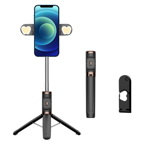 Bluetooth Remote Selfie Stick With Dual Fill Light And Tripod