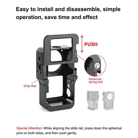 Aluminum Cage For Dji Action 2 - Cnc Alloy