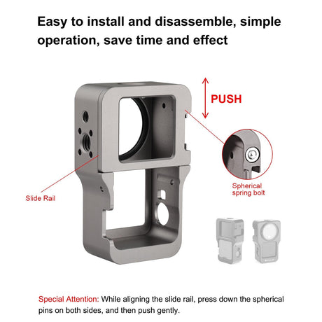 Aluminum Cage For Dji Action 2 - Cnc Alloy