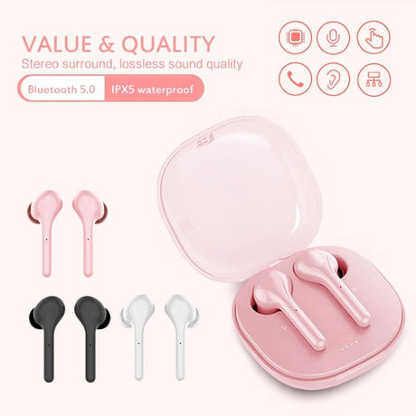Wireless Stereo Sports Bluetooth Earphones with Charging Box - K88 Tws - White