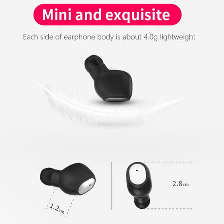 Wireless Sports Bluetooth Earphones - Binaural Stereo 5.0 - White