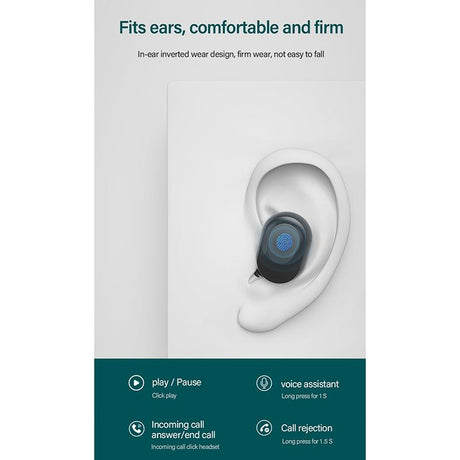 Wireless Bluetooth Earphone with Noise Reduction & Charging Box - Led Display