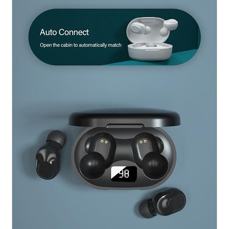Wireless Bluetooth Earphone with Noise Reduction & Charging Box - Led Display