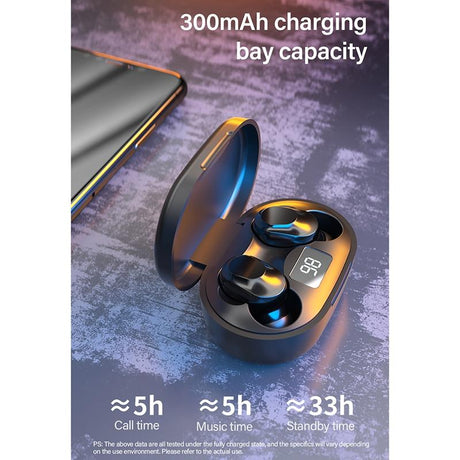 Wireless Bluetooth Earphone with Noise Reduction & Charging Box - Led Display