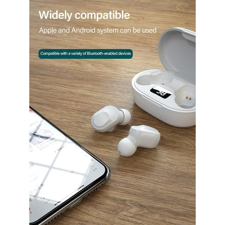 Wireless Bluetooth Earphone with Noise Reduction & Charging Box - Led Display
