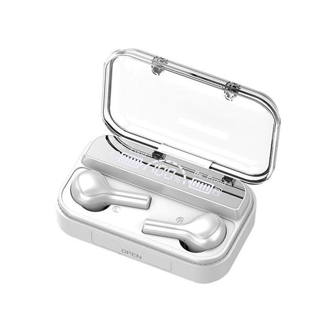 Touch Bluetooth Earphones with Noise Cancellation and Charging Box - White