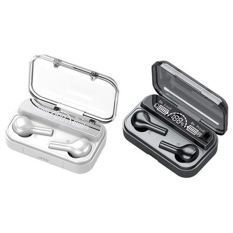 Touch Bluetooth Earphones with Noise Cancellation and Charging Box - White