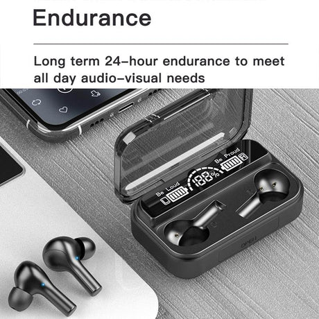 Touch Bluetooth Earphones with Noise Cancellation and Charging Box - White