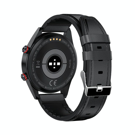 Leather Strap Amoled Smart Watch With Heart Rate And Blood Pressure Monitoring - Brown