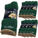 9 Pairs MERINO WOOL SOCKS Mens Heavy Duty Premium Thick Work Socks Cushion BULK - Green - 11-14