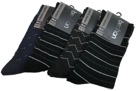 9 Pairs COTTON BUSINESS SOCKS Mens Dress Crew Plain Work Casual BULK - Black - 6-11