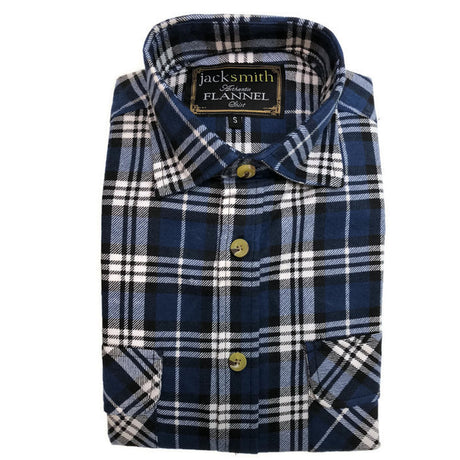 Mens Half Placket Flannelette Long Sleeve Pullover Shirt 100% Cotton Check Authentic Flannel - Black/Purple - S