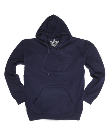 Adult Mens 100% Cotton Fleece Hoodie Jumper Pullover Sweater Warm Sweatshirt - Navy - M