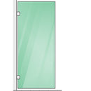 90x80cm Corner Frameless Shower Screen with Chrome Brackets and Brass Hinges, Square Double Pull Handle