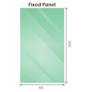 90x80cm Corner Frameless Shower Screen with Chrome Brackets and Brass Hinges, Square Double Pull Handle