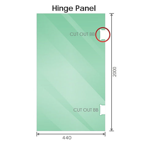 90cm Frameless Diamond Shower Screen with Channels and SS Hinges - Black