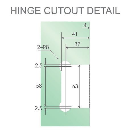 90° Stainless steel Glass Shower Door L-Hinge in Black