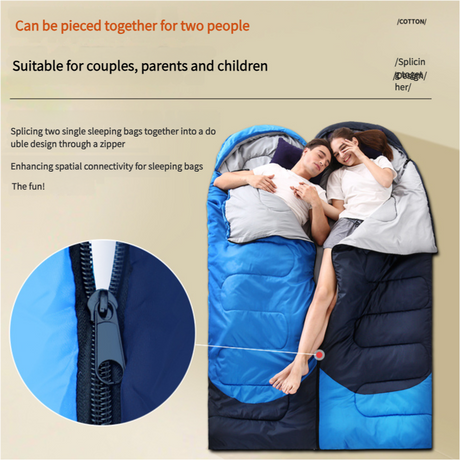Sleeping Bag - Lightweight for Adults, Camping, Hiking, Backpacking (With accessories + eye mask + earbuds + square pillow)