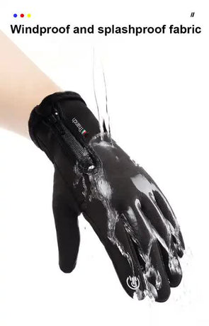 Touchscreen Winter Gloves|Waterproof, Windproof Thermal Gloves for Men Q9063 L size Black